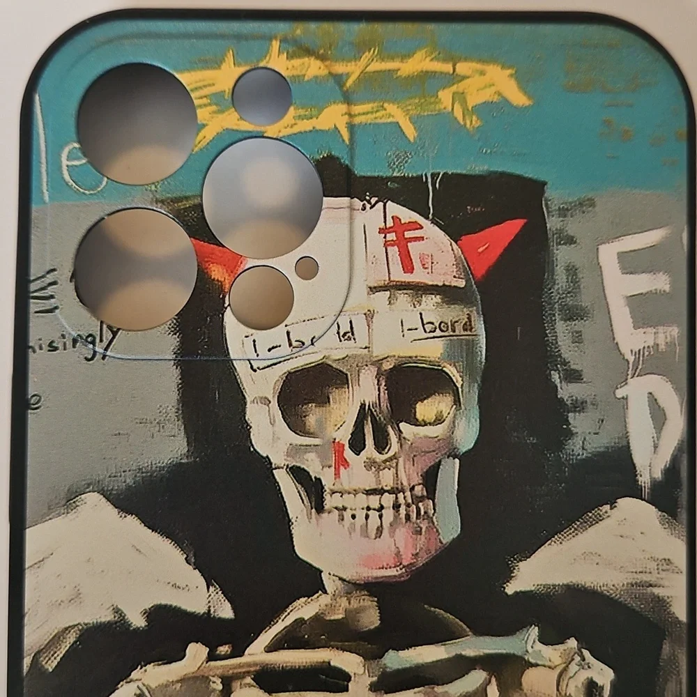iPhone 13/14 Case Skeleton Graffiti Art Red Heart Goth Grunge Streetwear Design